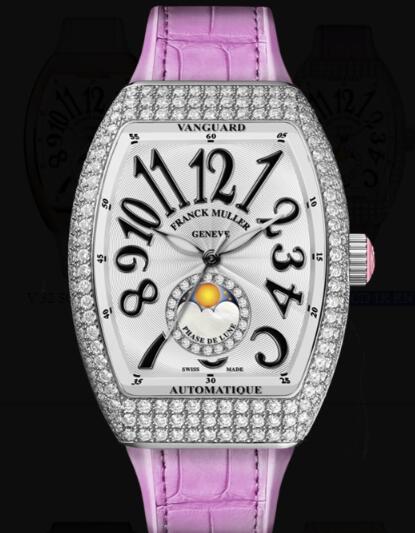 Review Franck Muller Vanguard Lady Moonphase Replica Watch Cheap Price V 32 SC FO L D CD 1R RN (RS) - Click Image to Close